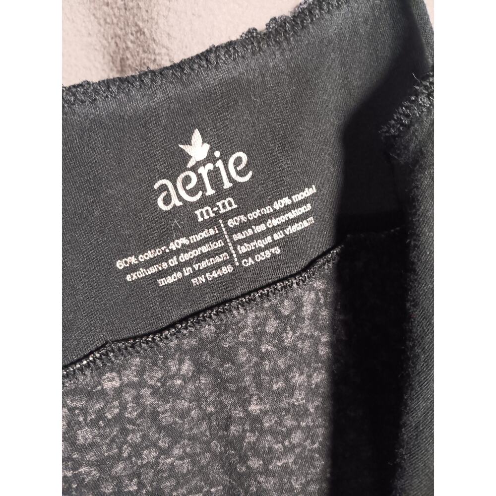 Aerie Women’s Medium Black Floral Lace V‑Neck Spaghetti Strap Nighty Sleepwear - Picture 4 of 7